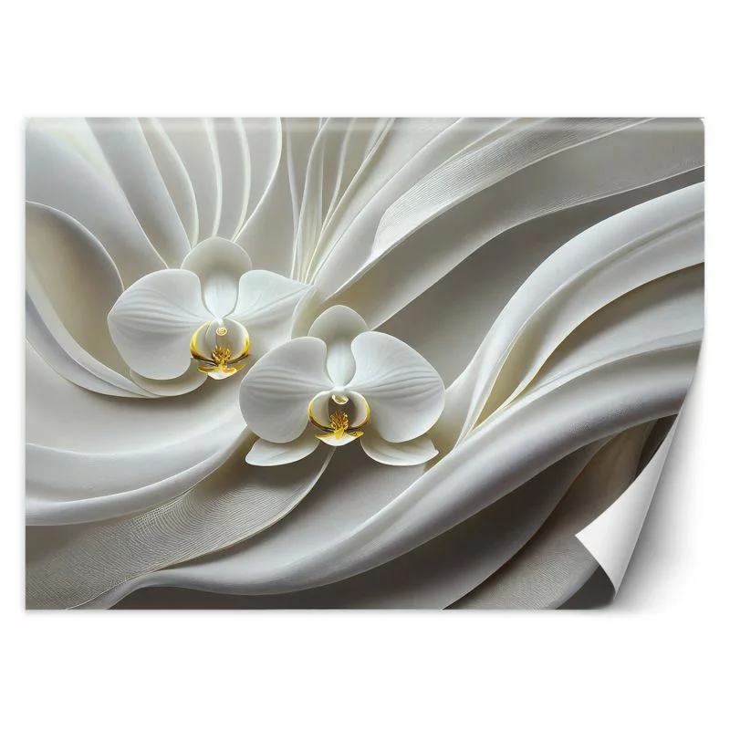 Fototapeta, Biała orchidea abstrakcja 3D - obrazek 1
