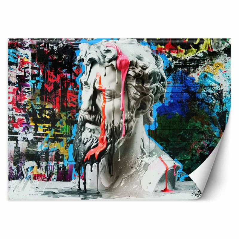 Fototapeta, Rzeźba Posejdona Graffiti - obrazek 1
