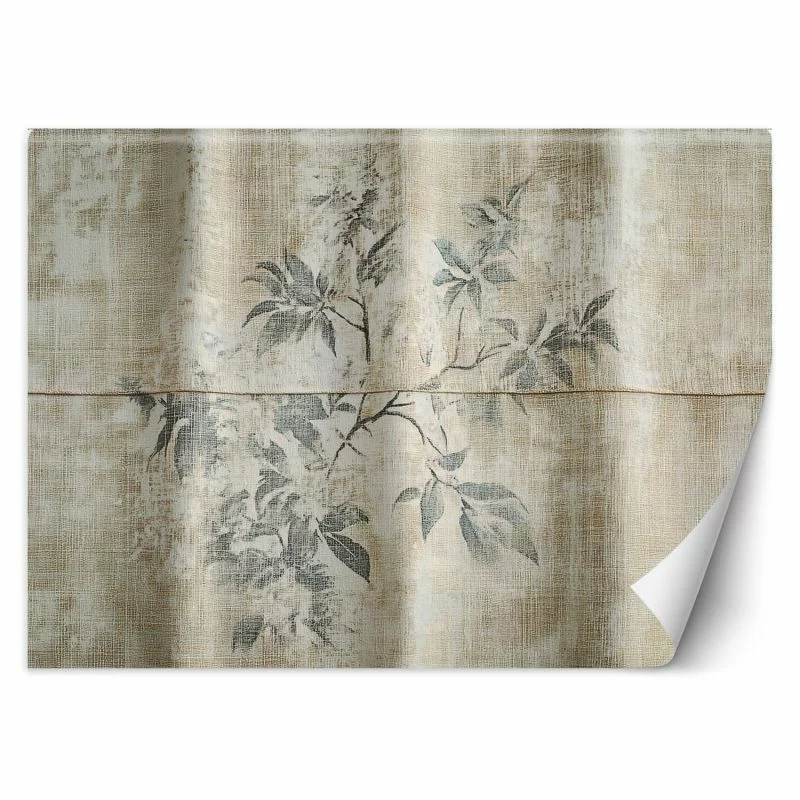 Fototapeta, Liście Rośliny Na Tle Z Fakturą - obrazek 1