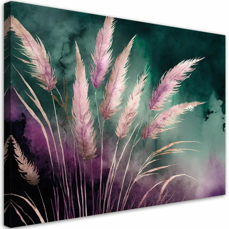 Obraz na płótnie, Trawa pampasowa Natura Botanika abstrakcyjna - obrazek 1