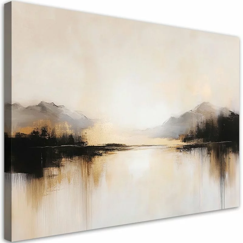 Obraz na płótnie, Abstrakcja w beżu - obrazek 1