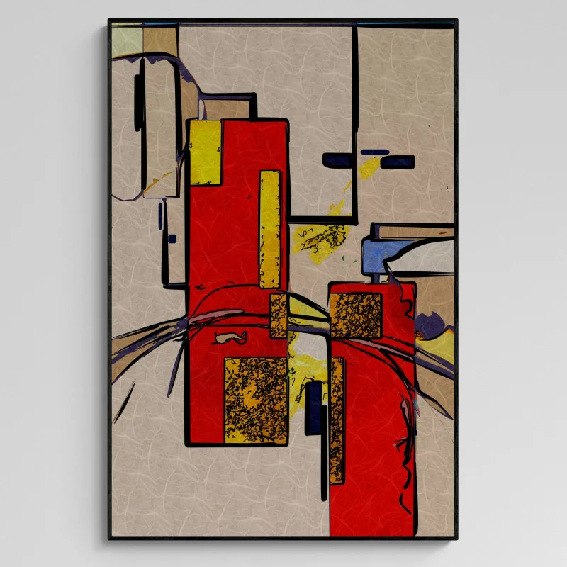 Obraz w ramie 80x120 - Abstrakcyjna Czerwień - obrazek 1