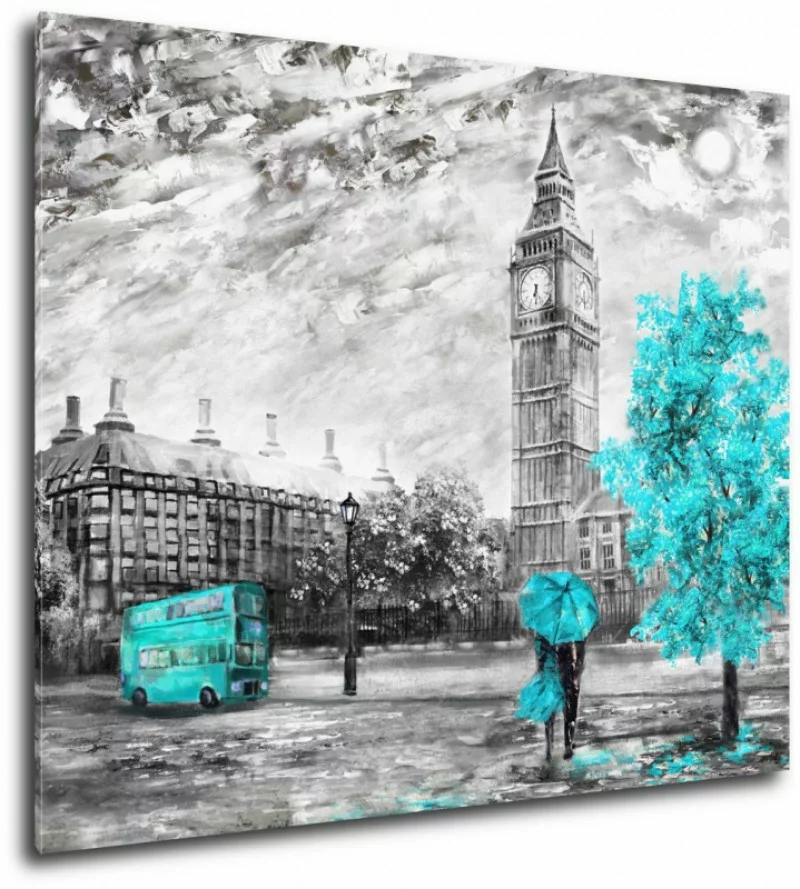 Obraz turkusowy - Big Ben w Londynie - obrazek 1