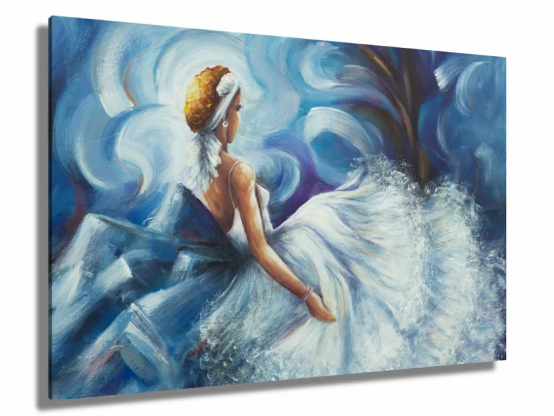 Obraz ręcznie malowany - błękitna baletnica