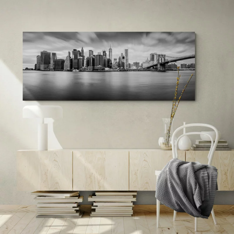 Obraz panoramiczny czarno-biały - Nowy Jork