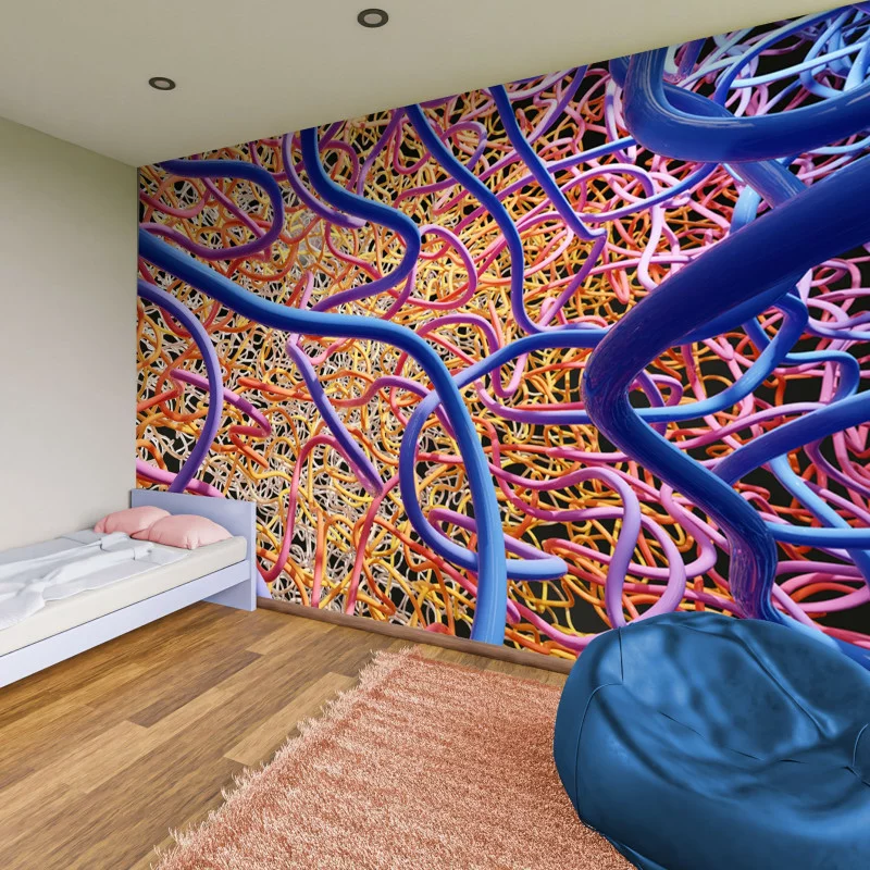 Fototapeta 3D kolorowe wężyki - obrazek 1