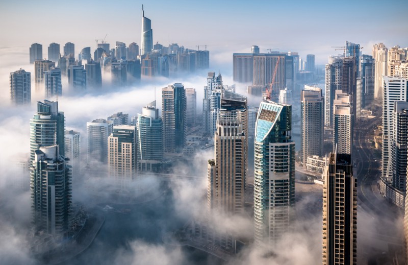 Fototapeta Dubaj v hmle