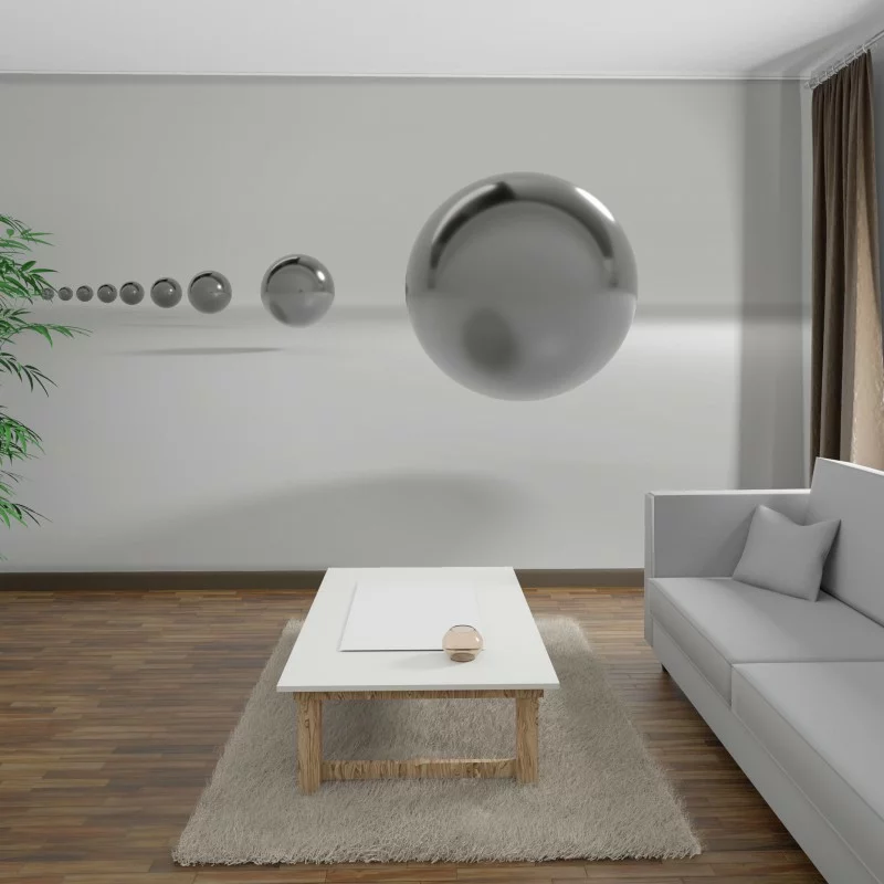 Fototapeta 3D - srebrne kule - obrazek 1