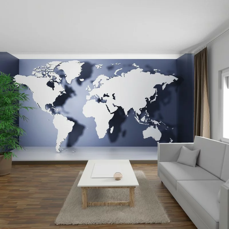 Fototapeta 3D - mapa świata do salonu - obrazek 1