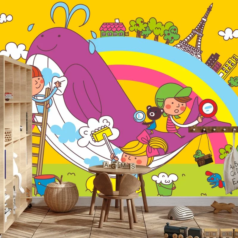 Fototapeta Dla Dzieci - Dzieci I Wieloryb - obrazek 1