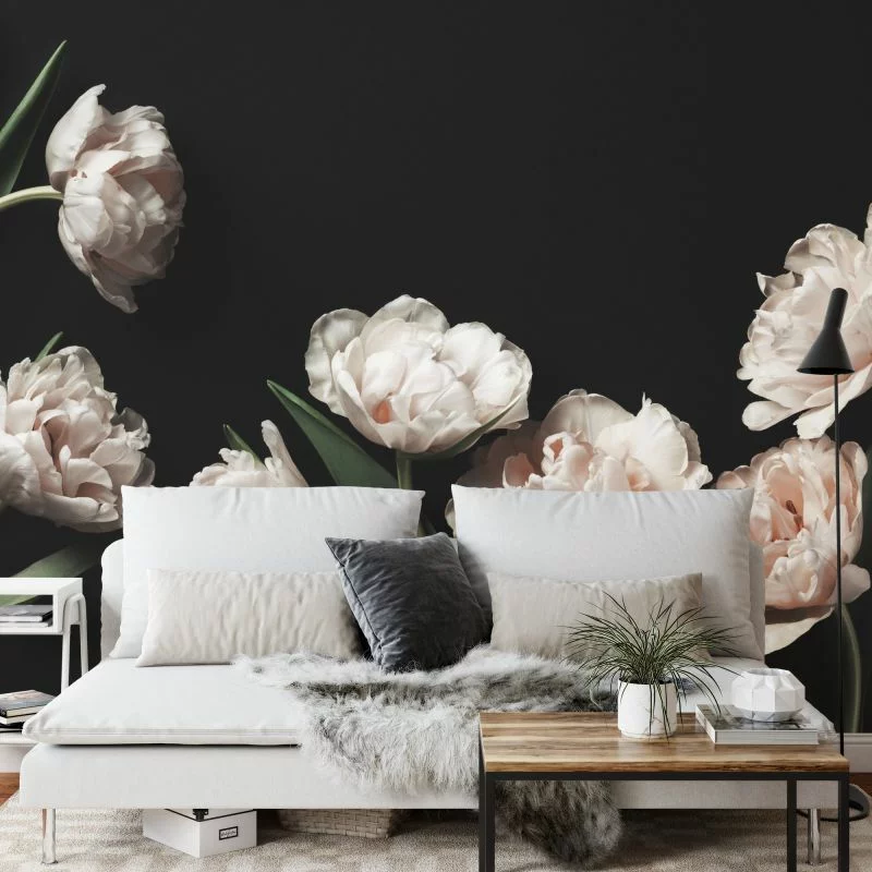 Fototapeta Peonie I Zielone Liście - obrazek 1