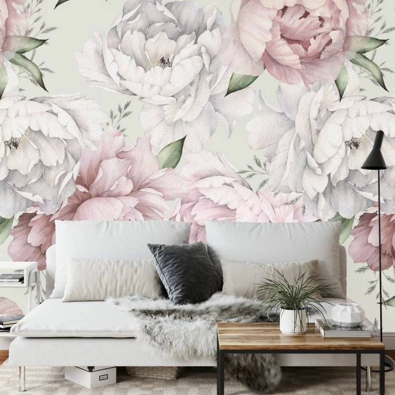 Fototapeta Kwiaty Peonie W Pastelowych Barwach - obrazek 1