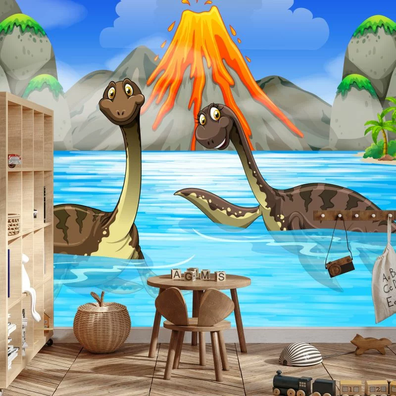 Fototapeta Dinozaury W Wodzie - obrazek 1