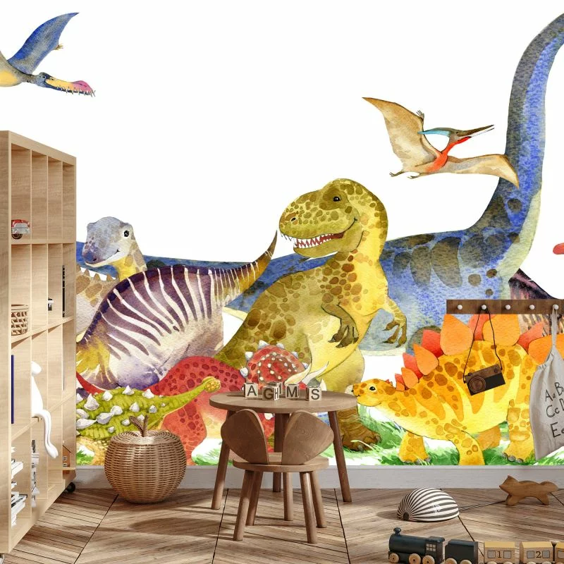 Fototapeta Dinozaury Malowane Akwarelą - obrazek 1