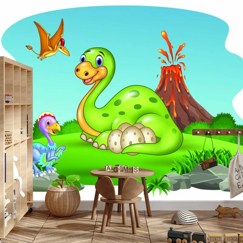 Fototapeta Dinozaury Na Polanie - obrazek 1