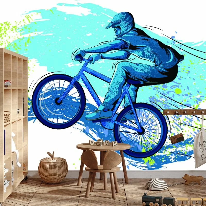 Fototapeta Rowerzysta W Stylu Graffiti - obrazek 1