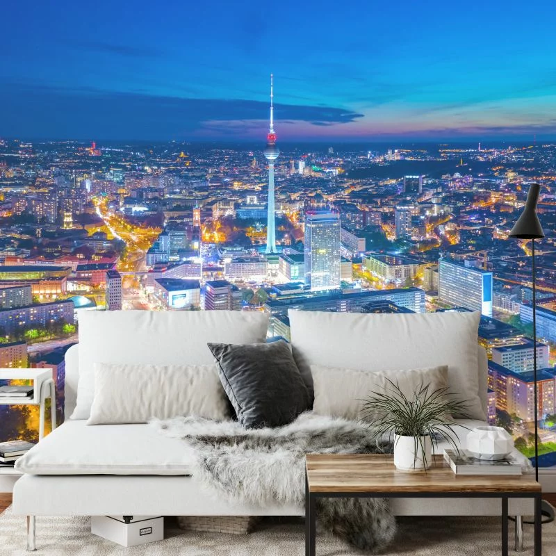 Fototapeta Berlin Z Lotu Ptaka Nocą - obrazek 1