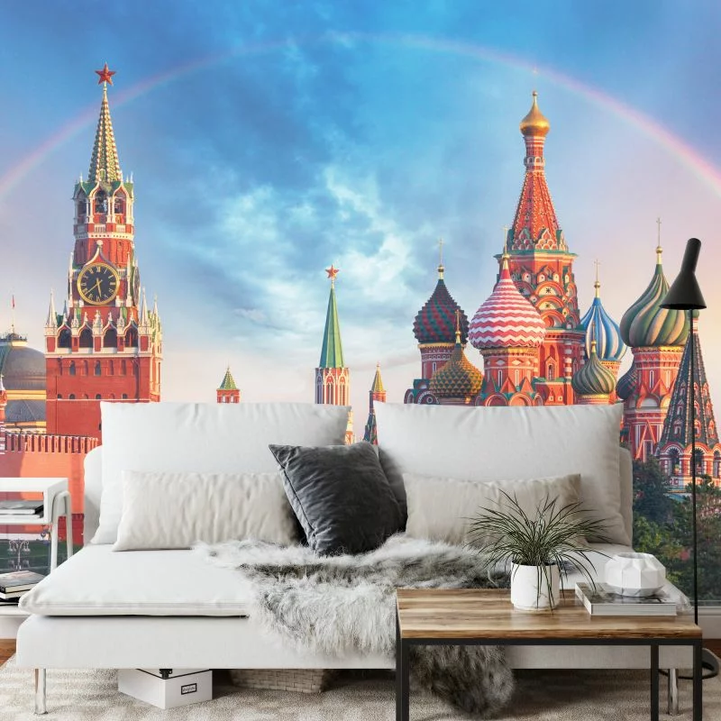 Fototapeta Tęcza Nad Kremlem W Moskwie - obrazek 1