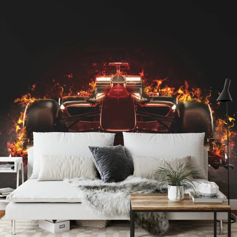 Fototapeta Płonący Bolid F1 - obrazek 1