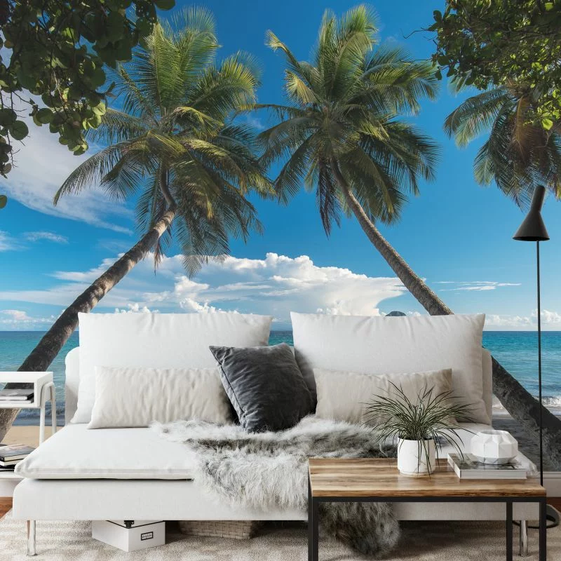 Fototapeta Plaża Ocean Palmy - obrazek 1
