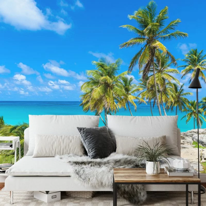 Fototapeta Plaża Ocean Palmy - obrazek 1
