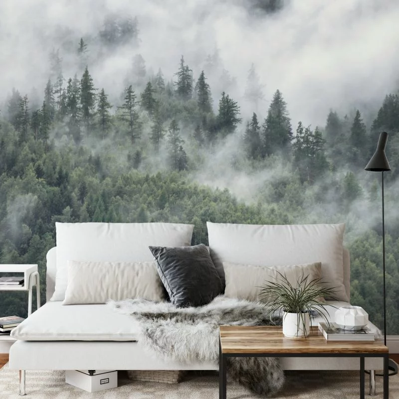 Fototapeta Las W Porannej Mgle - obrazek 1