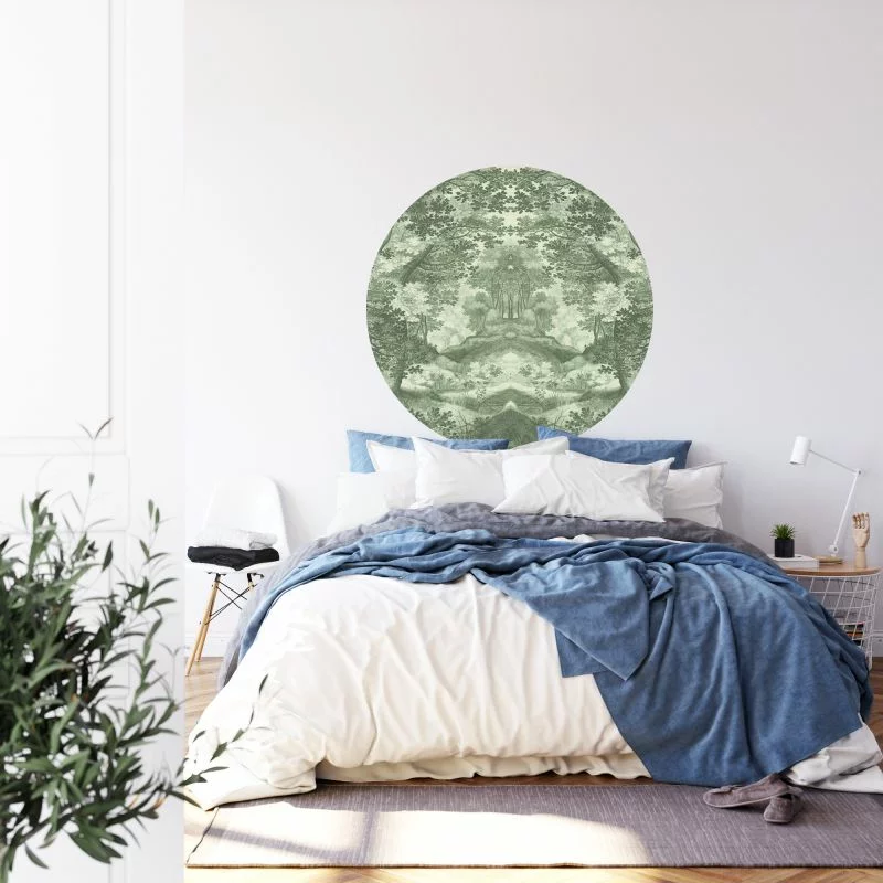 Fototapeta Okrągła Do Lasu Na Zielono - obrazek 1