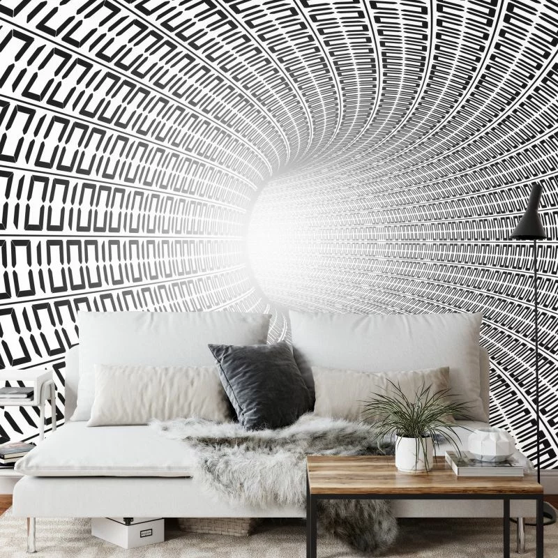 Fototapeta 3D Tunel - Czarno-Biała - obrazek 1