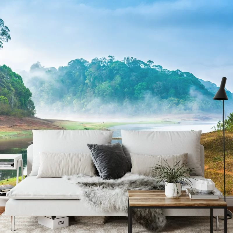 Fototapeta - Poranna Mgła nad Jeziorem w Tropikach - obrazek 1