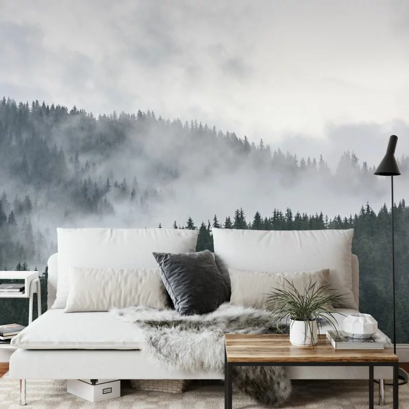 Fototapeta Mglisty Las Sosnowy - obrazek 1