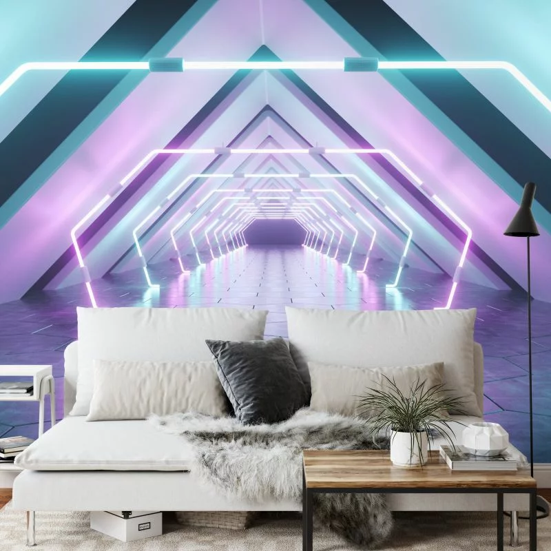 Fototapeta 3D kolorowy kosmiczny Tunel - obrazek 1