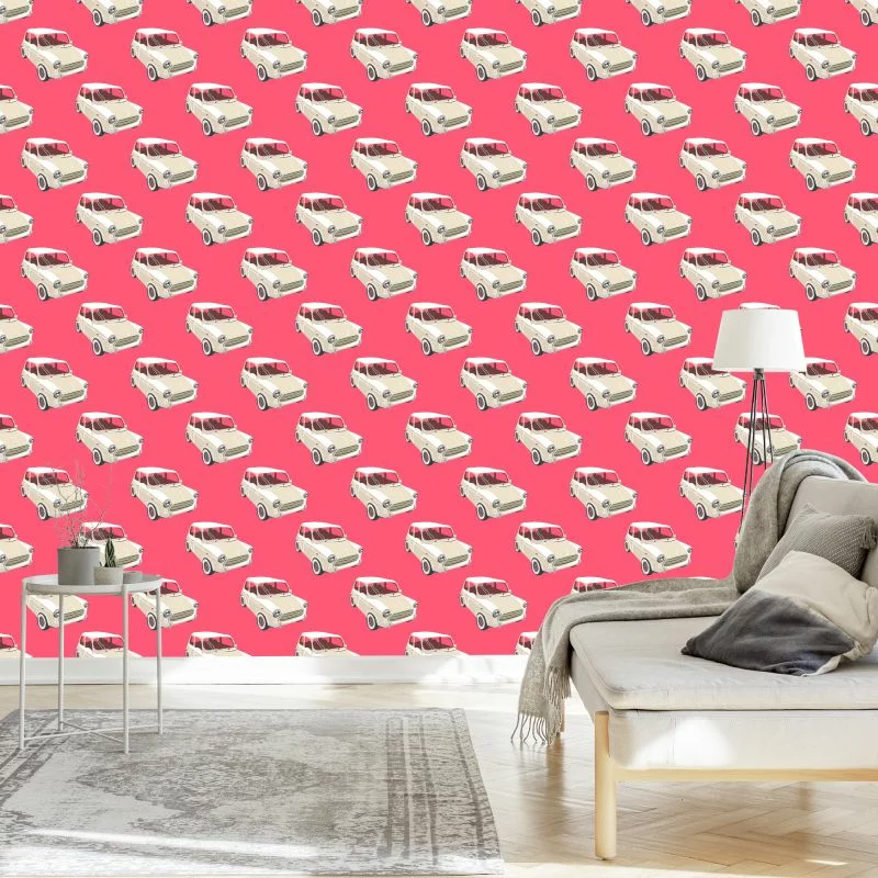Tapeta Dla Dzieci - Kultowe Auta W Stylu Retro - obrazek 1