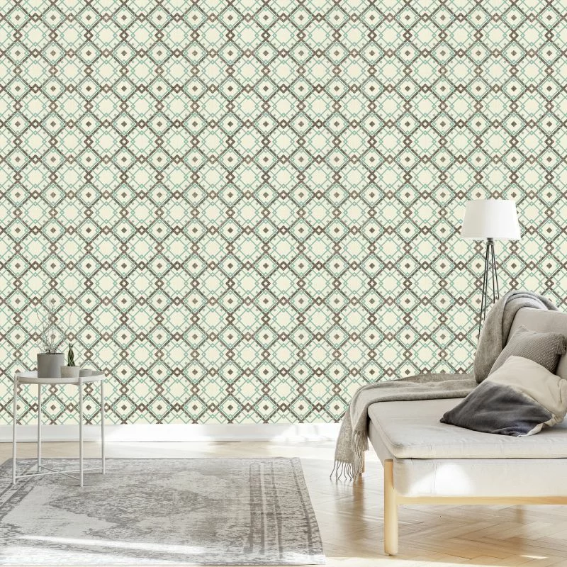 Tapeta Geometryczny Wzór W Stylu Retro - obrazek 1