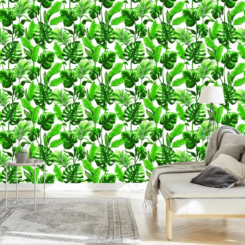 Tapeta Liście Monstera I Palmy - obrazek 1