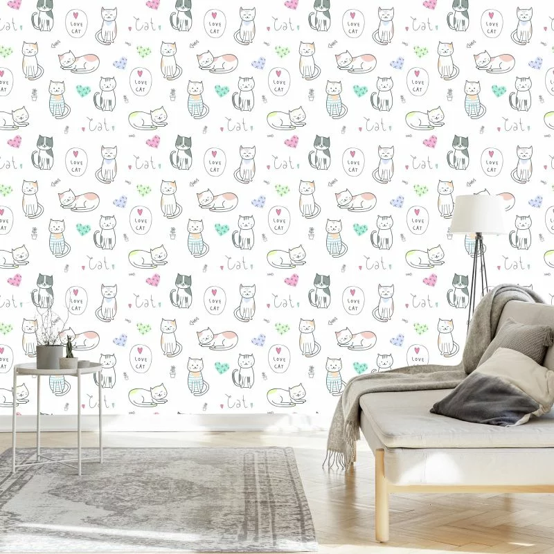 Tapeta Dla Dzieci – Wesołe Kotki - obrazek 1