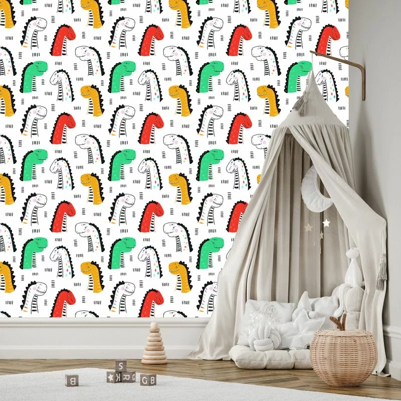 Tapeta Kolorowe Dinozaury - obrazek 1
