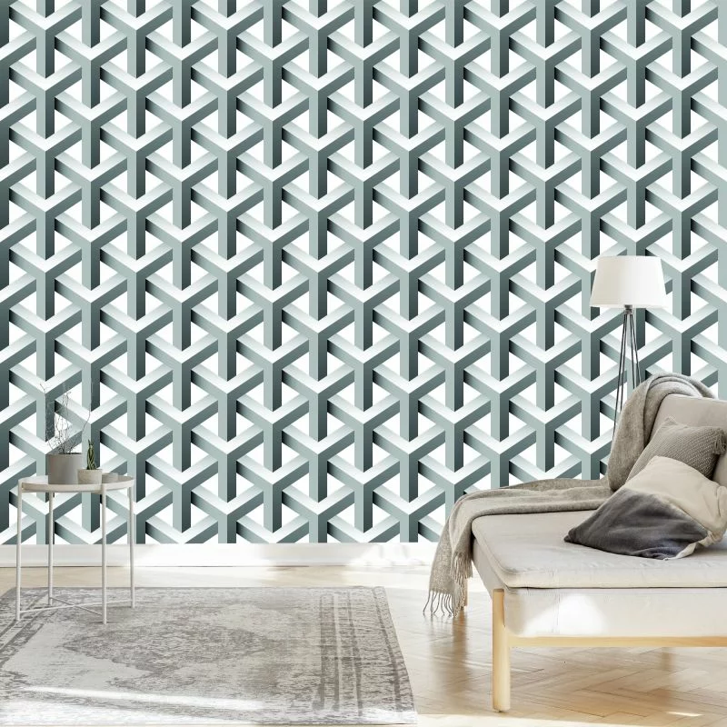 Tapeta Geometryczna, Efekt 3D, Z Głębią, Do Salonu - obrazek 1