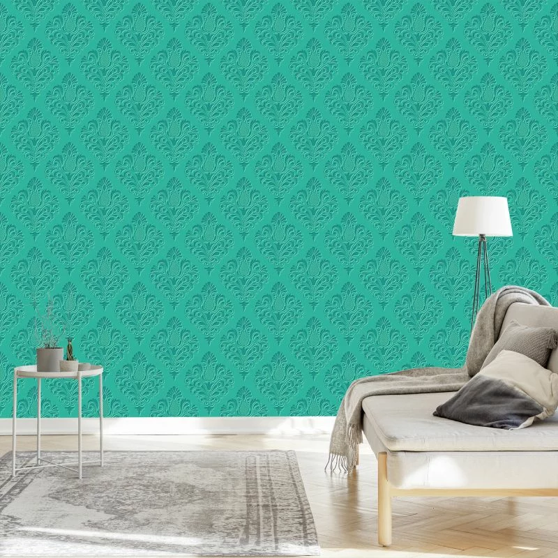 Tapeta Turkusowe Ornamenty - Efekt 3D - obrazek 1