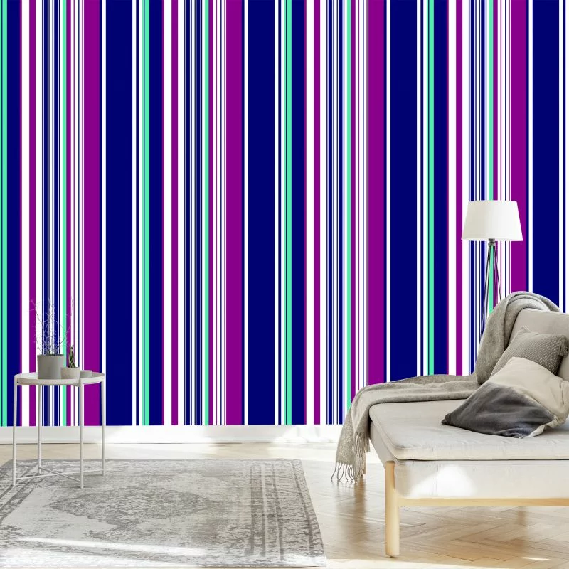 Tapeta Do Salonu, Kolorowe, Pionowe Paski - obrazek 1