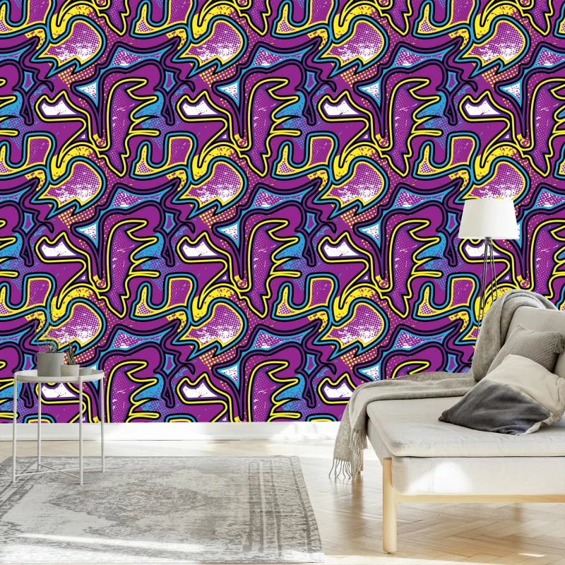 Tapeta Fioletowe Graffiti - obrazek 1