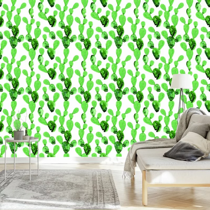 Tapeta Kwiaty Kaktus Akwarela - obrazek 1