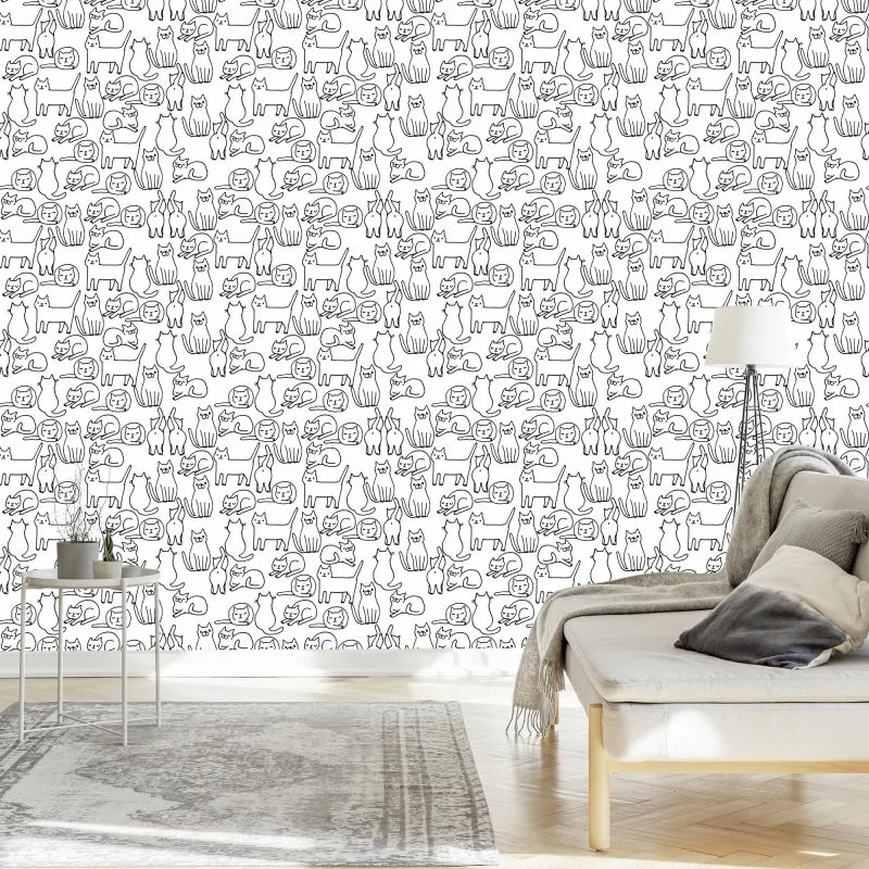 Tapeta Koty W Czerni I Bieli - obrazek 1