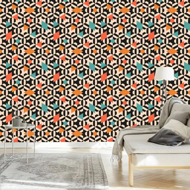 Tapeta Kolorowe Geometryczne Wzory - obrazek 1