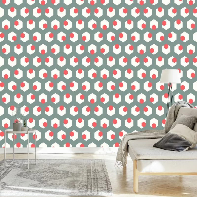 Tapeta Figury Geometryczne W Stylu Retro - obrazek 1