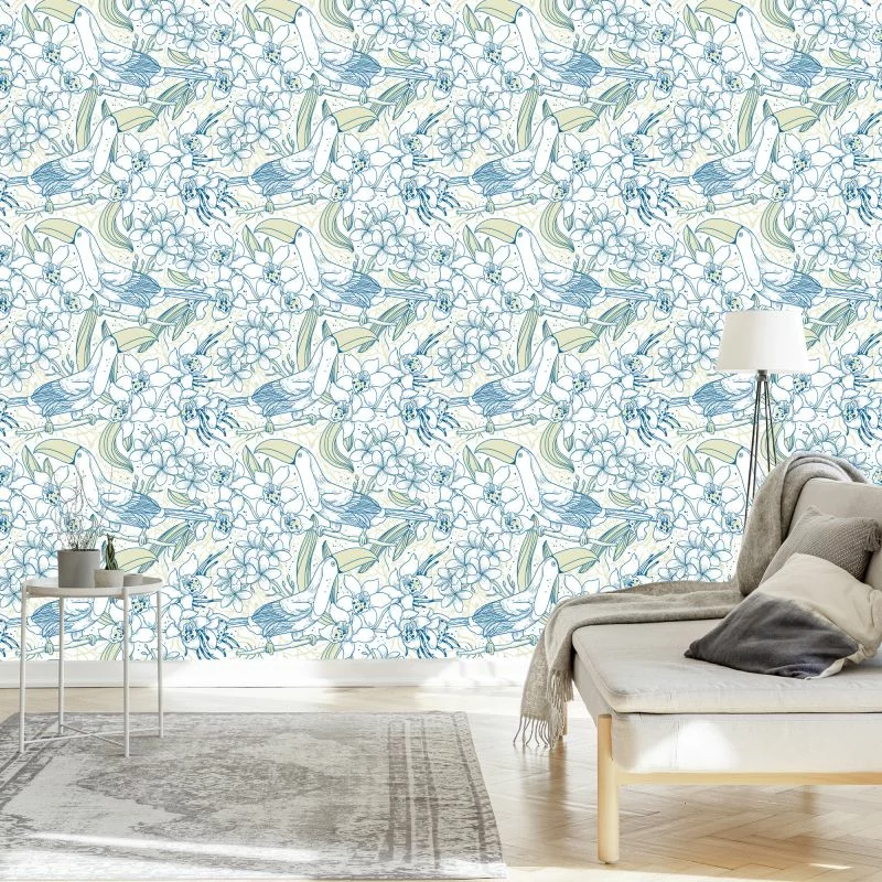 Tapeta – Tukany I Kwiaty - obrazek 1