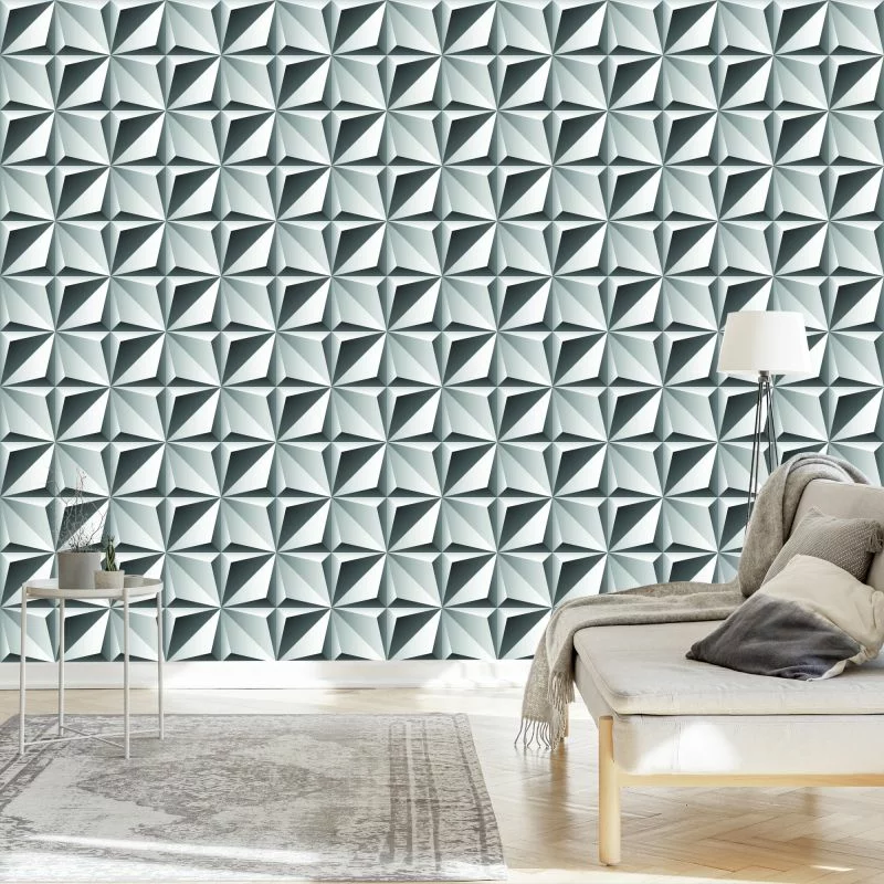 Tapeta Optyczna 3D, Figury Geometryczne, Do Salonu - obrazek 1