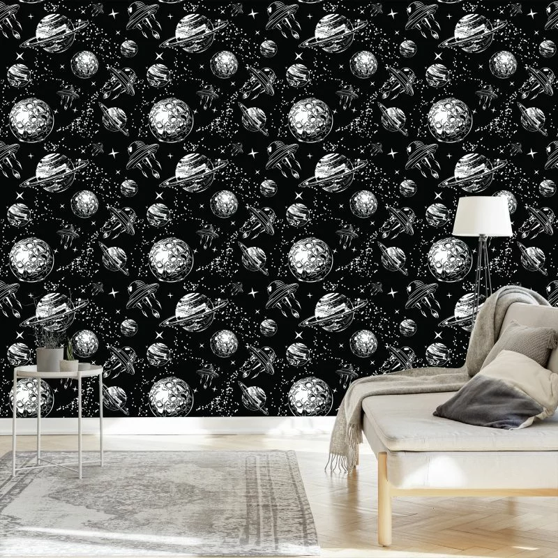 Tapeta Statki Kosmiczne Pośród Planet - obrazek 1