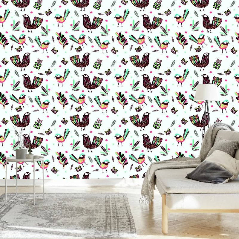 Tapeta Ptaki W Stylu Boho - obrazek 1