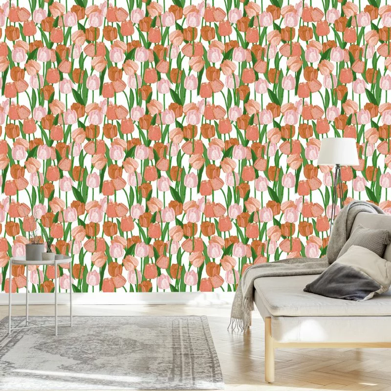 Tapeta Wiosenne Tulipany W Stylu Vintage - obrazek 1