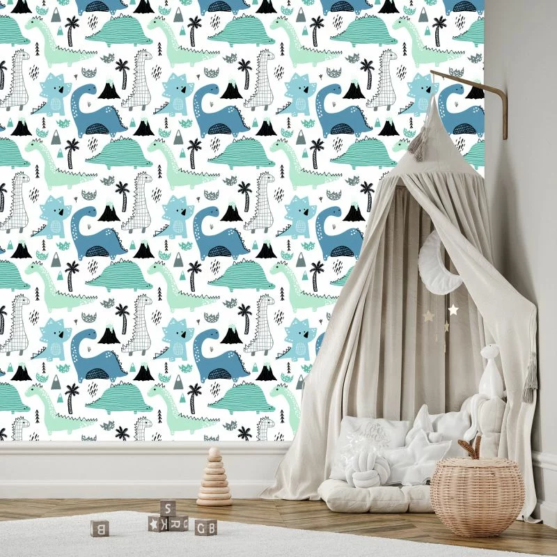 Tapeta Niebieskie Dinozaury - obrazek 1